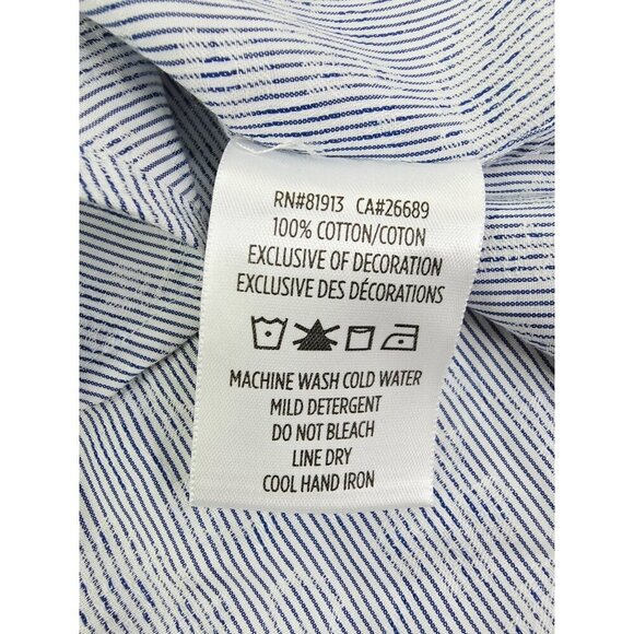Robert Graham Classic Fit Size Medium Mens Navy White Stripe Paisley Shirt NWT - Picture 10 of 13
